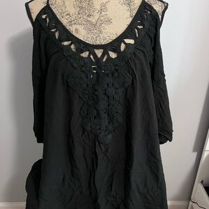 Black Lace Detail swim cover up